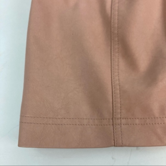 FREE PEOPLE Modern Femme Vegan Mini Skirt in Nude Size 6 - Picture 6 of 12